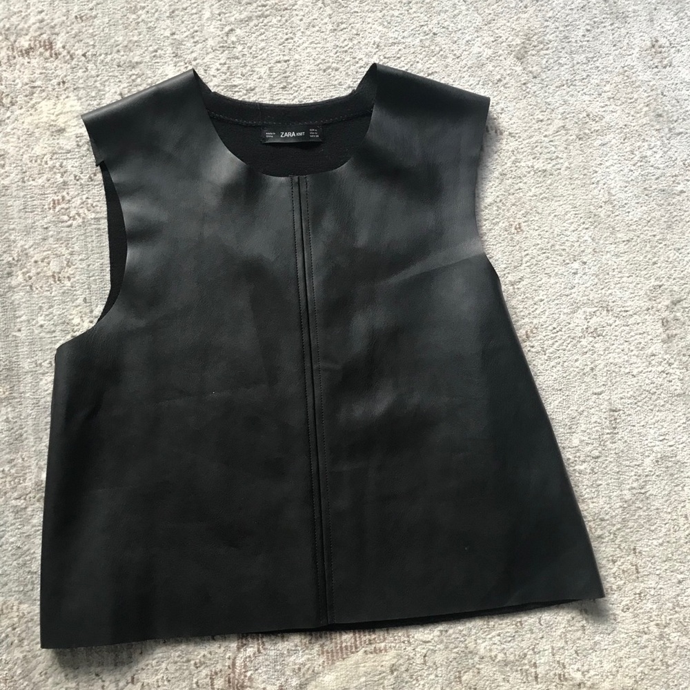 Faux leather top